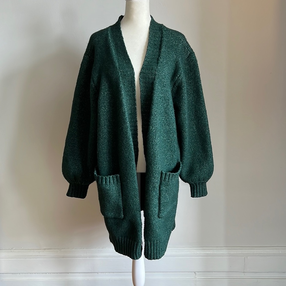 Green long cardigan.  Size 18/20.
